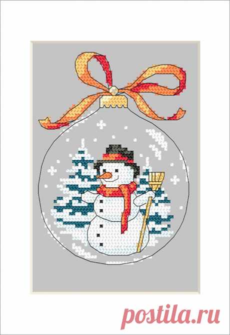 Christmas ball with a snowman Digital Counted Cross Stitch - Etsy España