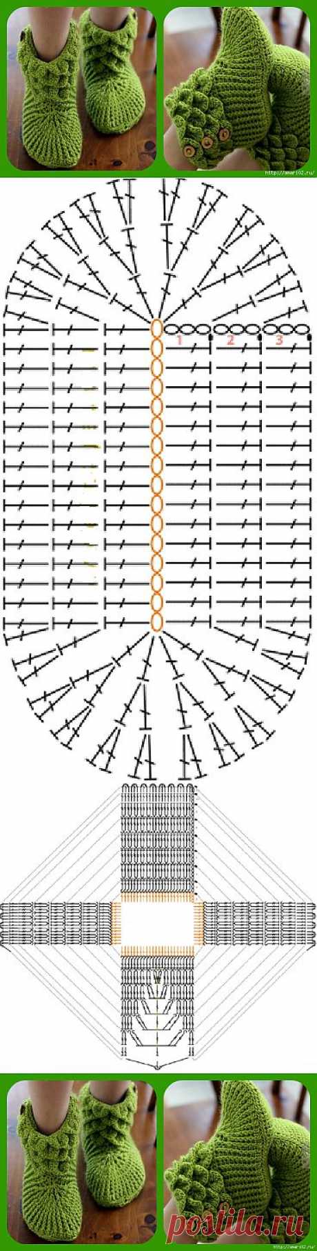 Вязанные боты - крокодильчики..