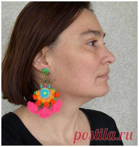 tassel earrings ethnic earrings big earrings statement