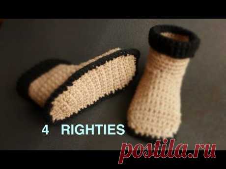 Crochet With Me Boot/Slipper Soles - PART 1/2  (4 RIGHTIES)