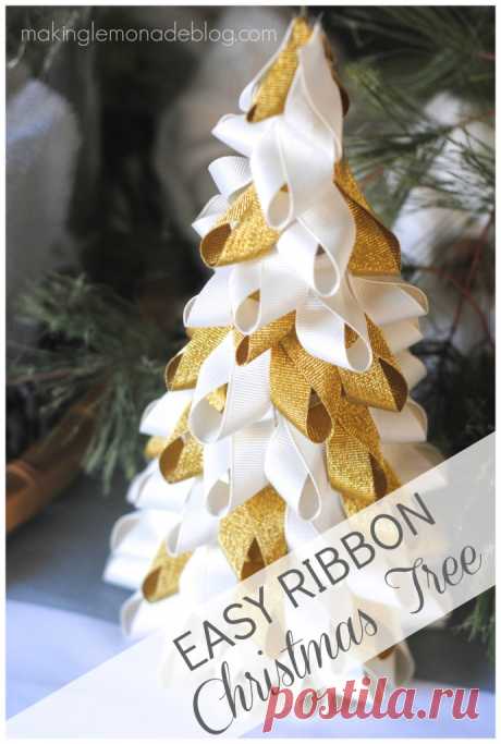 Christmas in a Minute: Easy Ribbon Trees