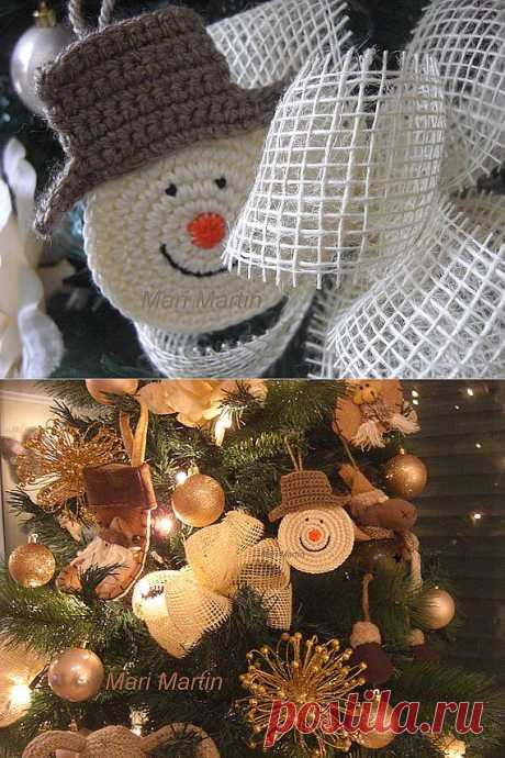 Christmas Coasters Snowman Ornament Pattern Home от MariMartin