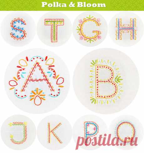 Alphabet Motif Collection Embroidery Pattern PDF от polkaandbloom