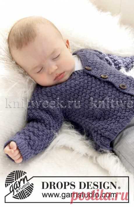 Детский жакет жемчужной вязкой на knitweek.ru