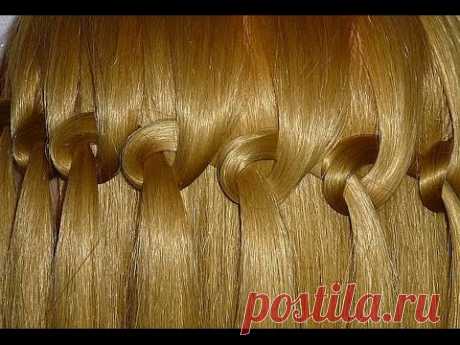 Коса Водопад. Причёска с узловым плетением для средних и длинных волос