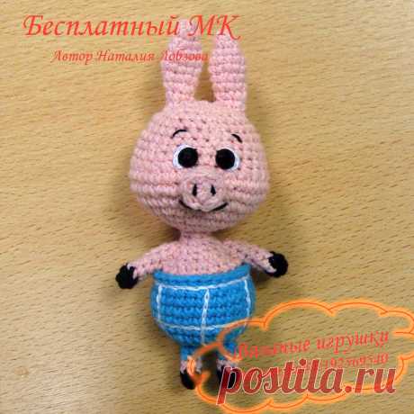 PDF Пятачок крючком. FREE crochet pattern; Аmigurumi animal patterns. Амигуруми схемы и описания на русском. Вязаные игрушки и поделки своими руками #amimore - свинка, поросёнок из мультфильма про Винни Пуха, свинья, поросенок из союзмультфильма.