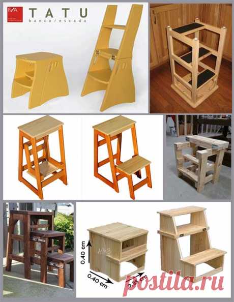 Легким движением превращаем стул в лестницу-стремянку — Идеи домашнего мастера