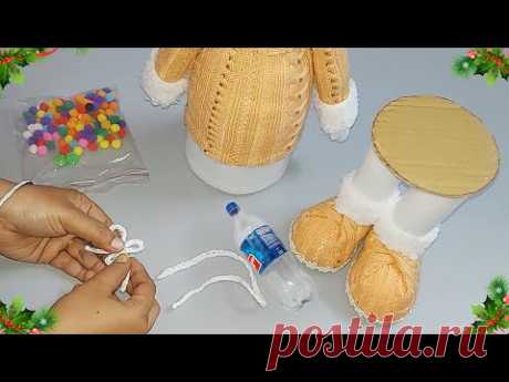 Low cost Easy Snowman making idea from waste plastic bottle | DIY Christmas craft idea🎄210