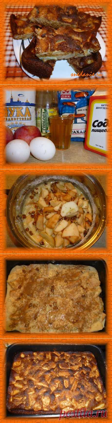 Медовый пирог с корицей и яблоками - рецепт с фото