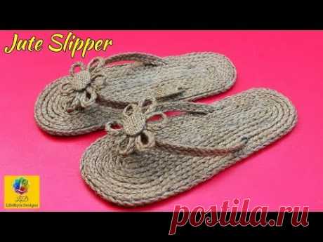 How to make Slippers With Jute | Shoes Made By Jute | Best Out Of Waste Jute Craft - YouTube