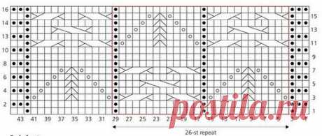 Схема палантина спицами