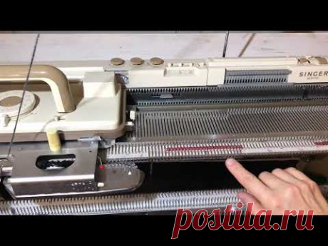 Automatic e-Wrap Cast-On Using Silver Reed or Singer Knitting Machine - YouTube