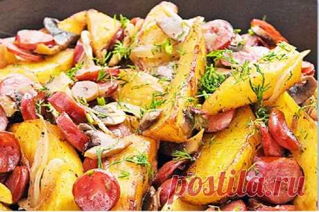 Вкусный ужин: картошка, сосиски и чесночный маринад - Вкусные рецепты - медиаплатформа МирТесен