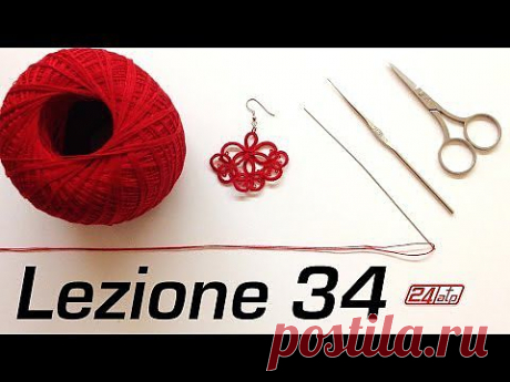 Chiacchierino Ad Ago - 34˚ Lezione Orecchino Come Fare Bijoux Tutorial Needle Tatting Earring - YouTube