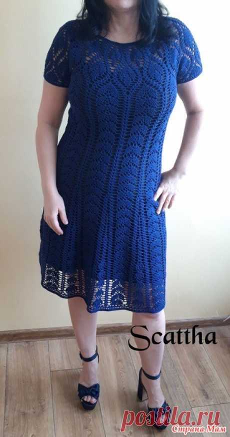 Голубое платье крючком Платье розмер европейский 42  Материал Cotton Soft YarnArt, 3 мотки 100 гр., крючок номер 2  Авторскaя работа