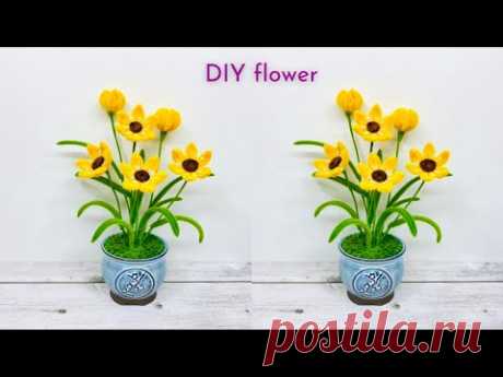Diy / Beautiful Handmade Pipe Cleaner  Flower / Handmade Home Decor Gift Flower