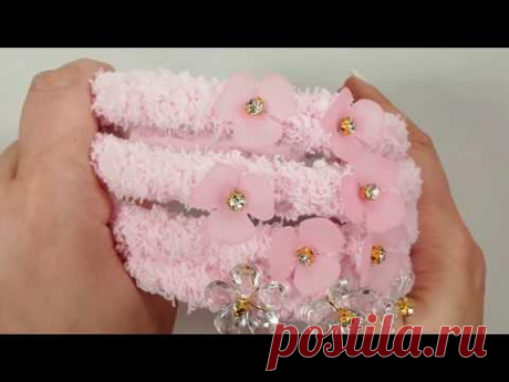 Плюшевые ободки из пряжи yarn headbands for little girls #Marine_DIY_Guloyan