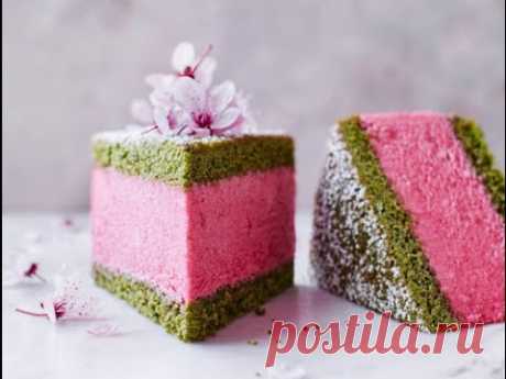 Муссовый торт Вишня-Матча / Cherry, matcha mousse cake