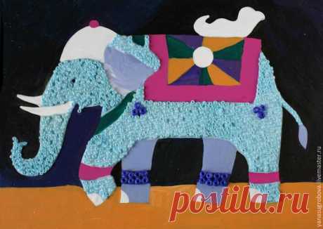 Мастер-класс : Делаем панно-мозаику из бисера "Индийский слон" вместе с детьми | Журнал Ярмарки Мастеров