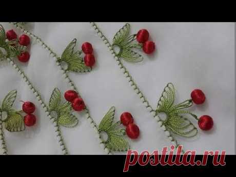 İğne oyası kiraz modelinin anlatımlı yapılışı &  How to make cherry pattern ?