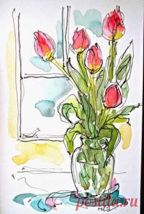 Sketchbook Wandering: Tulips