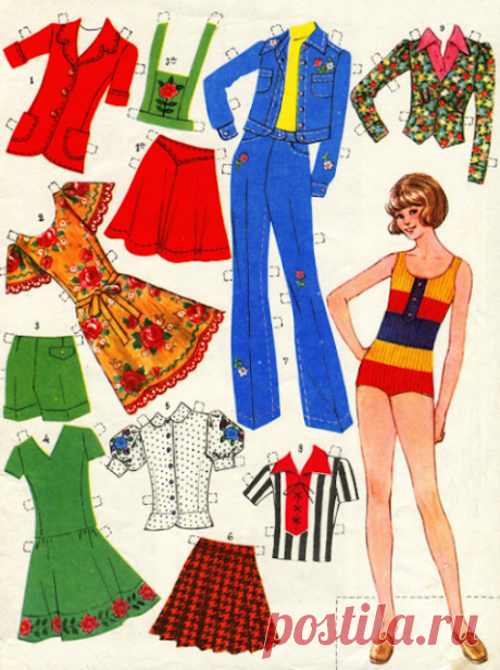 Советские бумажные куклы с одеждой