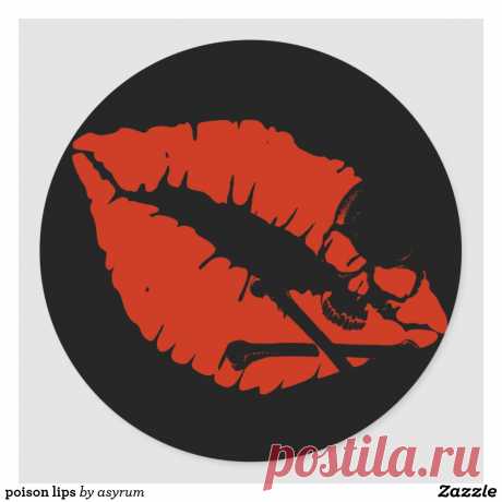 poison lips classic round sticker | Zazzle.com