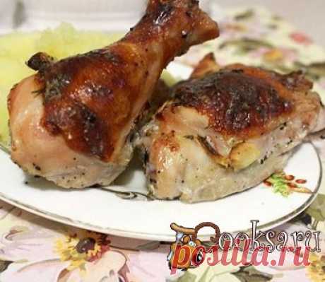 Куриные окорочка запеченные со сметаной и чесноком фото рецепт приготовления
