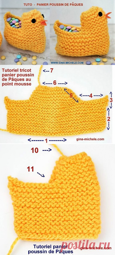 TUTO corbeille poussin de Pâques au tricot