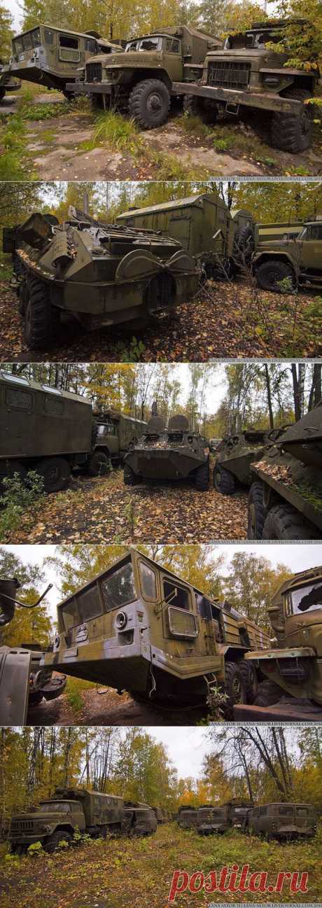 Брошенная военная техника в лесу