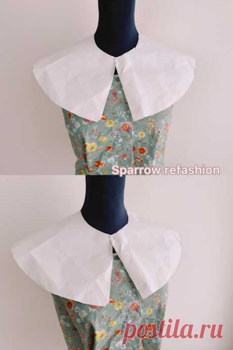 Oversized Collar Pattern for Any Dress or Top - Sparrow Refashion: A Blog for Sewing Lovers and DIY Enthusiasts