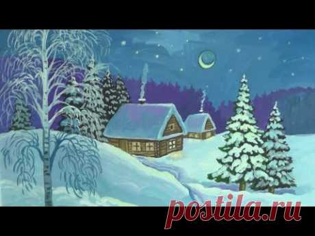 Уроки рисования. Как нарисовать зиму гуашью How to Draw a Winter Scene