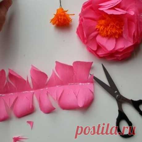 Easy way to make a paper flower part 4th #crepepaperflower