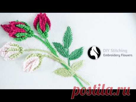 Hand Embroidery Flowers | cómo bordar flores (paso a paso) | by Diy Stitching - 14