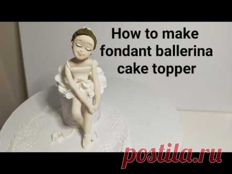 How to make a pretty ballerina cake topper #caketopper #fondant