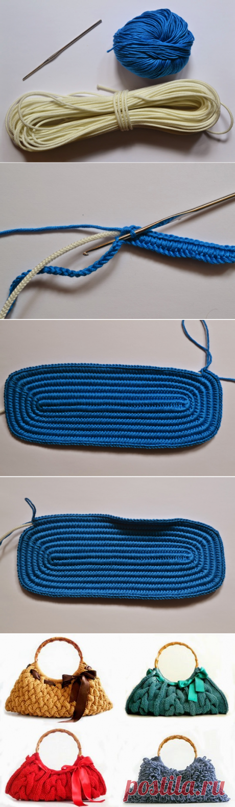 Сумочки ручной работы: Как придать вязаной сумке форму
