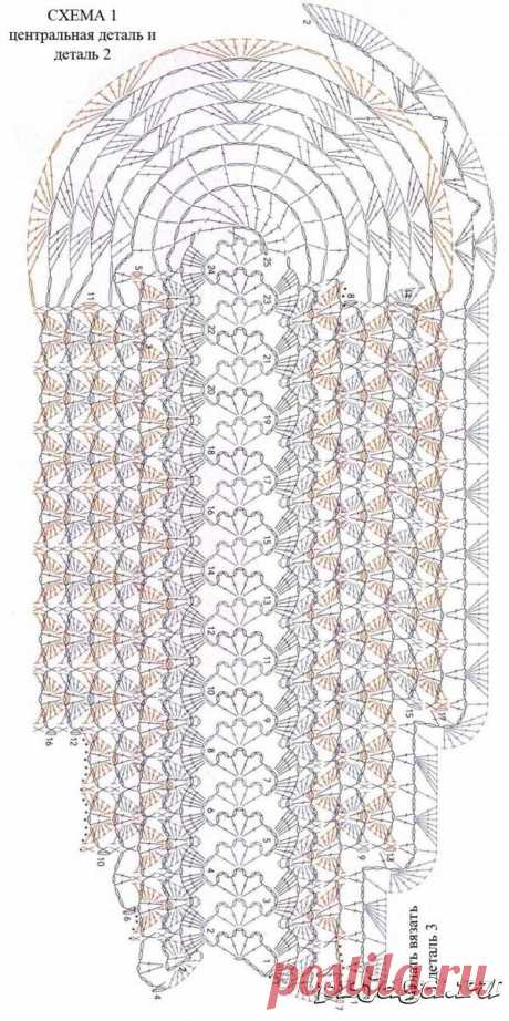 Изысканная шаль крючком схемы