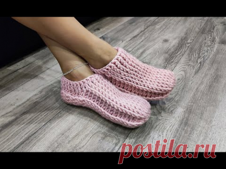 ВЯЖЕМ 5 ПАР ЗА ДЕНЬ! Самые простые следки для начинающих!knitted slippers for beginners