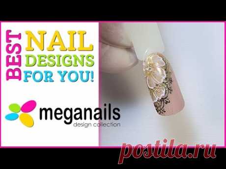 Дизайн ногтей "Золотое кружево и белые цветы" Пошаговый мастер класс на материалах Impuls™