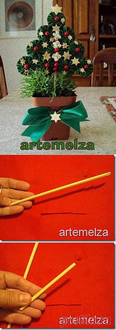 ARTEMELZA - Arte e Artesanato: Árvore de Natal com fuxico.