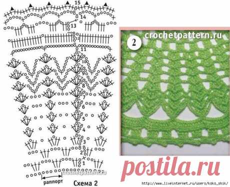 Вязание крючком - Узоры крючком для расширения полотна (юбки, шали и т.д.)