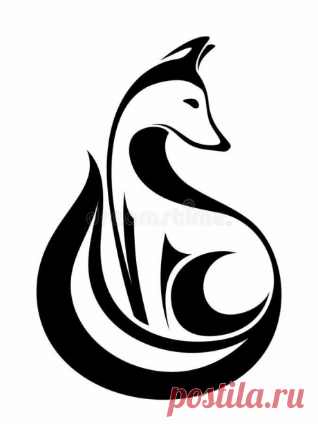 «Черный силуэт лисы на белой иллюстрации предпосылки Иллюстра» — карточка пользователя Гедеван А. в Яндекс.Коллекциях