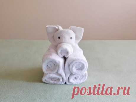 Towel Folding Animals; Folding a Towel Piggy with music. - YouTube
