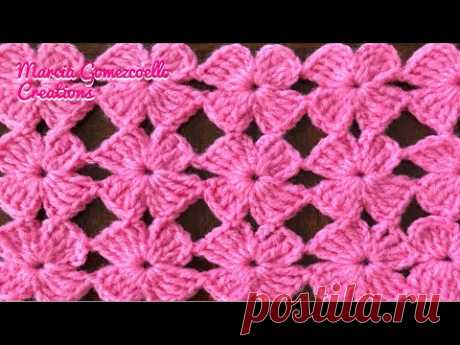 TEJIDOS A CROCHET: Flores Cuatro Pétalos/ HOW TO CROCHET: Four Petals flowers