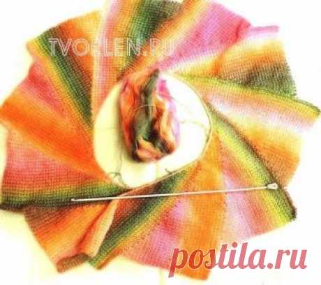 Как связать оригинальный шарф тунисским крючком простым узором "плетёнка". Схема вязания шарфа укороченными рядами и описание.