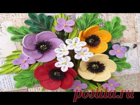 Quilling Poppy Flower V2 Tutorial | DIY Paper Poppy Flower Home Decoration