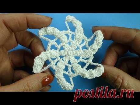 Спиральная снежинка Crochet snowflake