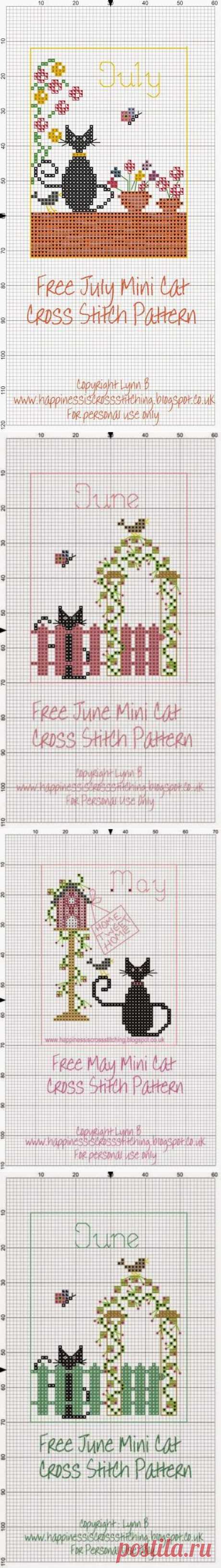 Happiness is Cross Stitching : Mini Cat Cross Stitch Freebies