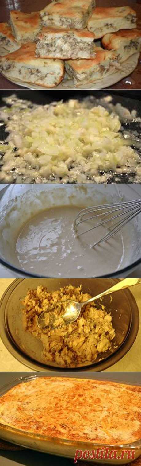 Пирог из жидкого теста с консервой / Пироги и пирожки / TVCook: пошаговые рецепты с