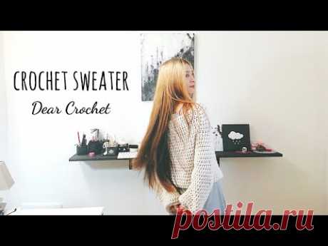 [코바늘 옷] 코바늘 오프숄더 스웨터:코바늘 옷 뜨기  (Crochet off shoulder Sweater)